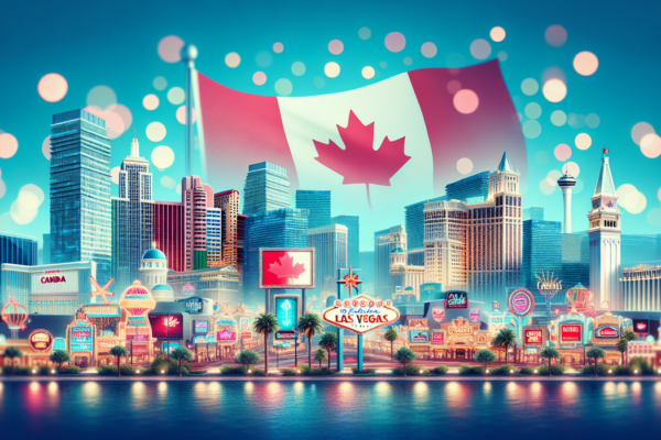 alt_text: Aerial view of Las Vegas Strip with fewer tourists, highlighting Canadian visitor decline.