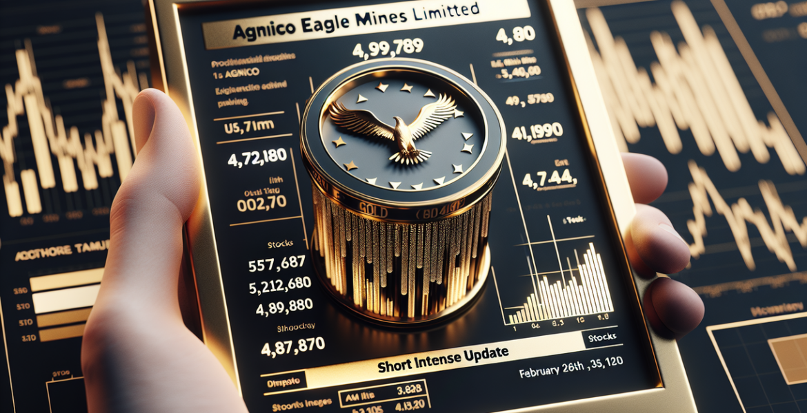 alt_text: Stock chart showing Agnico Eagle Mines with decreasing short positions.