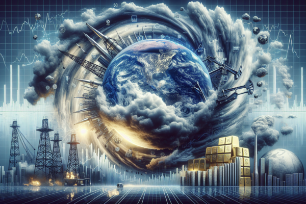 alt_text: "Headline: Iran Shock Puts Global Markets on Edge with tense financial graphics in background."